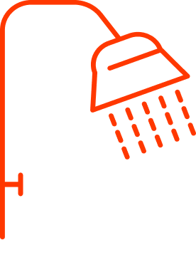 Shower icon orange red